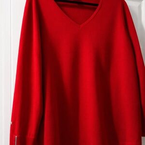 Chico's Red V-Neck Sweater